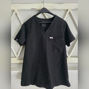 Figs The Technical Collection Catarina One Pocket Scrub Top Black Size Medium